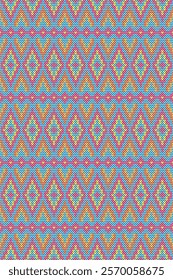 Colorful rhombus Seamless knitted pattern Thailand
