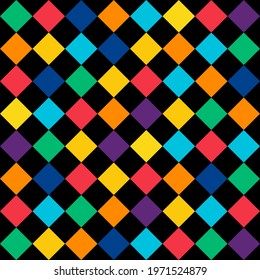 Colorful rhombuses seamless pattern. Vector illustration.	