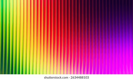 Colorful ribbed fractal glass shimmers with energy of summer warmth and joy. Vibrant fractal glass pattern with radiant blend into smooth lively spectrum gradient of warm shades. Vector illustration