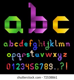 Colorful Ribbon Alphabet With Numbers