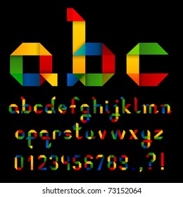 Colorful Ribbon Alphabet With Numbers