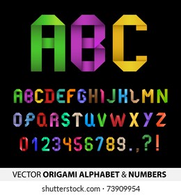 Colorful Ribbon Alphabet With Numbers