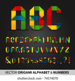 Colorful Ribbon Alphabet With Numbers