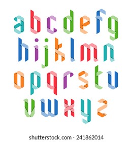 Colorful ribbon alphabet. Vector.