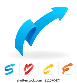 Colorful Ribbon Arrows Set