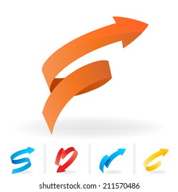 Colorful Ribbon Arrows Set