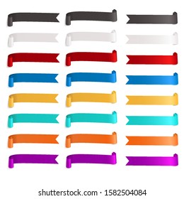 colorful ribbon banner flags set. Retro elements collection