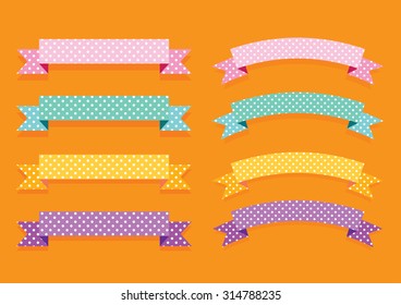 colorful ribbon banner label illustration vector collection set