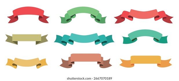 Conjunto de Anuncio de cinta de colores Ilustración vectorial