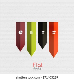 Colorful ribbon design infographic - option banners. For banners, business backgrounds, presenations