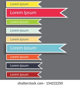 colorful ribbon design as template for web element or web menu