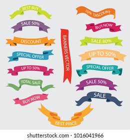 Colorful ribbon in flat design