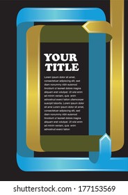 Colorful ribbon folding Vector Layout Design Template with area for texts