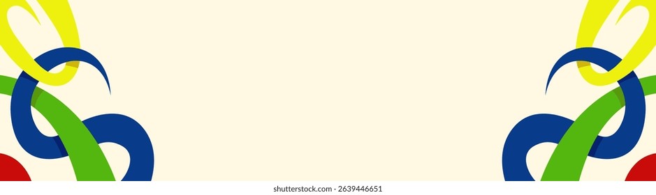 Colorful Ribbon Frame Background Vector,Wavy abstract border with space for text in the center.	