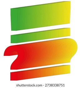 Colorful ribbon icon. Gradient fold symbol. Paper layer Vector. Abstract shape