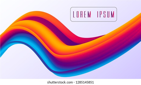 Colorful Ribbon isolated line. Paint wave isolated on white background.