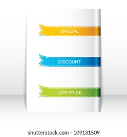 Colorful ribbon promotional products design, vector illustration