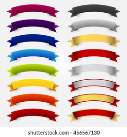 Colorful Ribbon Set Material. Can Use for Your Design. Vector Illustration