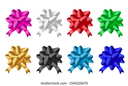 colorful ribbon set on the white background