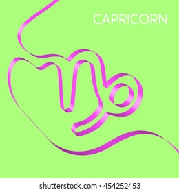 Colorful ribbon shapes a zodiac sign, vector