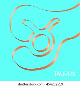 Colorful ribbon shapes a zodiac sign, vector