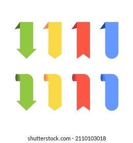 Colorful ribbon simple vector design, various models of tape for design element on white bakcground