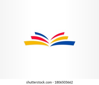 Colorful ribbon vector logo design icon