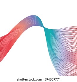 Colorful ribbon wave line effect background.