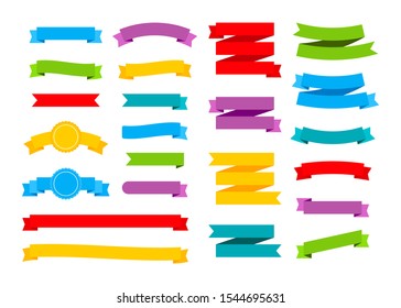 Colorful ribbons banners. Set of ribbons. Vector stock illustration.