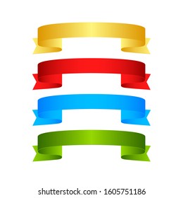 Colorful ribbons banners. Set of ribbons. Vector stock illustration.