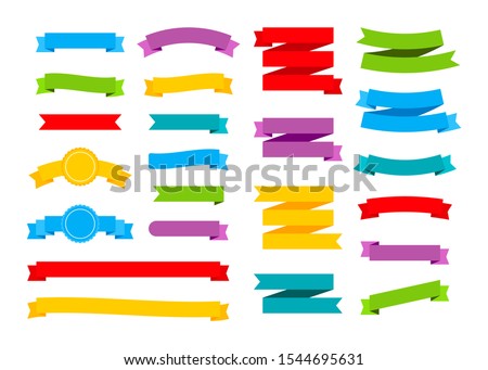 Colorful ribbons banners. Set of ribbons. Vector stock illustration.