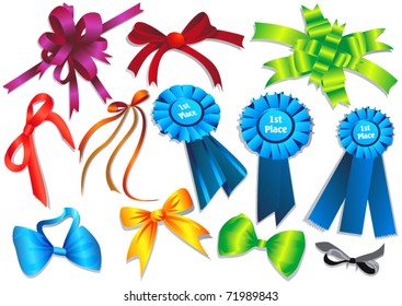 Colorful ribbons and bow ties