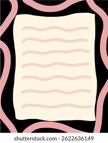 Colorful Ribbons Frame Lined Paper Note