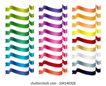 colorful ribbons set