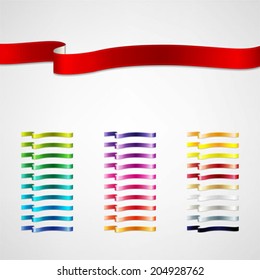 colorful ribbons set