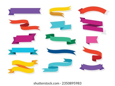 colorful ribbons set isolated vector