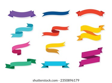 colorful ribbons set isolated. vector