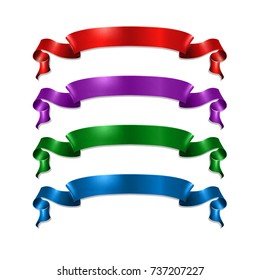 Colorful ribbons set. Vector