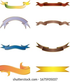 Ilustraciones vectoriales de conjuntos de cintas coloridas