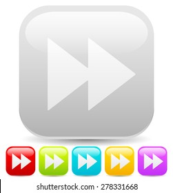 Colorful right arrows, forward, fast forward buttons, icons. vector graphic