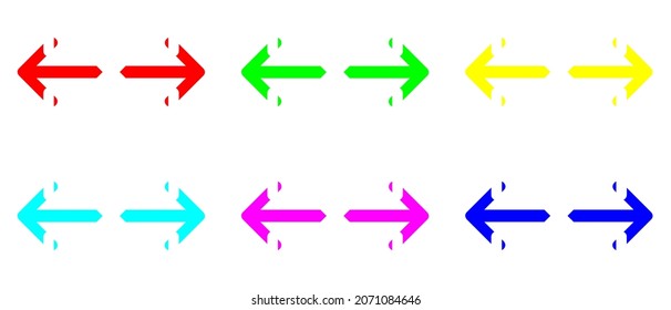 Icono de vector de flecha derecha colorido. Icono de flecha símbolo de signo vectorial aislado para el proyecto. Diseño de icono de flecha derecha vectorial en fondo blanco