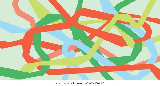 Colorful rigid lines background. Abstract complicated tangled lines vector illustration design backdrop.