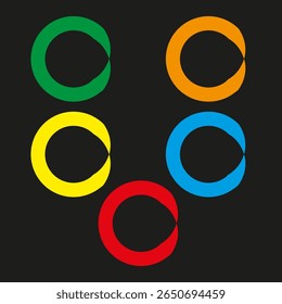 Colorful ring pattern. Abstract circular shapes. Vibrant open elements. Vector illustration.