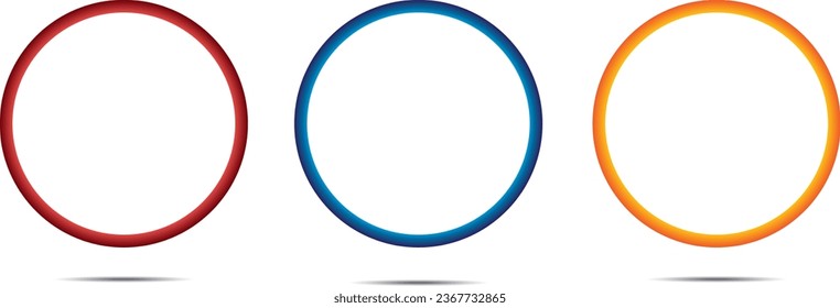 Colorful ring shape 3d icon set. realistic design elements collection. vector illustration in cartoon minimal style