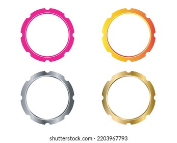 ilustración del vector de anillo colorido aislado. marco circular para el elemento de diseño.