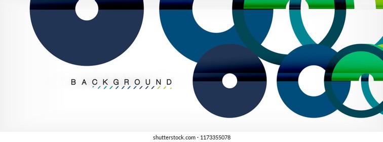 Colorful rings on grey background, modern geometric pattern design. Business or technology presentation design template, brochure or flyer pattern, or geometric web banner