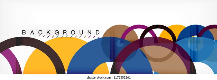 Colorful rings on grey background, modern geometric pattern design. Business or technology presentation design template, brochure or flyer pattern, or geometric web banner