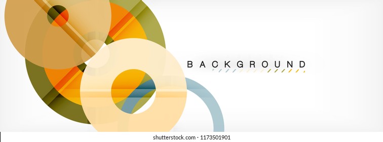 Colorful rings on grey background, modern geometric pattern design. Business or technology presentation design template, brochure or flyer pattern, or geometric web banner