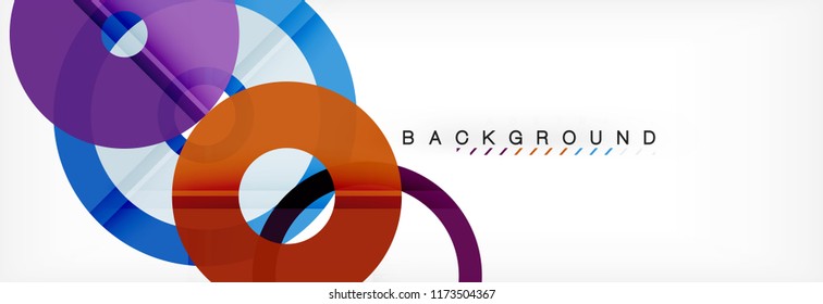 Anillos coloridos sobre fondo gris, diseño geométrico moderno. Plantilla de diseño de presentación comercial o tecnológica, patrón de folleto o folleto, o banner web geométrico