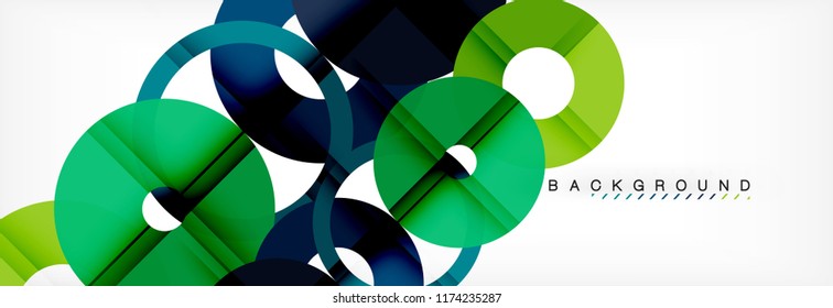 Colorful rings on grey background, modern geometric pattern design. Business or technology presentation design template, brochure or flyer pattern, or geometric web banner